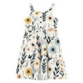 thumbnail image 5 of hengsof Girls Sleeveless Dress Fashion Printed Graphic Button Flowing Layered Casual Camisole Dress Summer Seaside Dress Suitable for 2-12 Years, 5 of 6