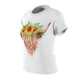 thumbnail image 3 of Highland Cow with Sunflower White Women's AOP Cut & Sew Tee Size: XS-2XL, 3 of 6