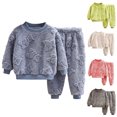 thumbnail image 5 of MaFYtyTPR Infant Girl Clothes Toddler Baby Kids Winter Boys Girls Solid Color Print Long Sleeved Thickening Home Wear Clothes Suit Pink 3 Years, 5 of 5