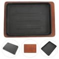 thumbnail image 3 of 1 Set Steak Plate Griddle Pan Steak Pan Steak Frying Pan Dual Handle Steak Pan with Wooden Base, 3 of 5