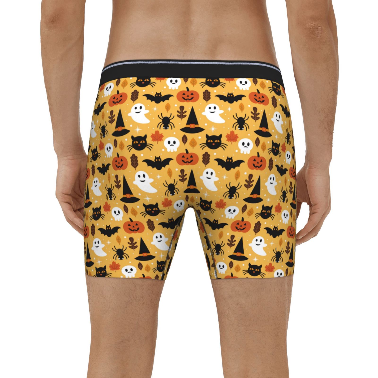 Boxer Homme Imprimé Citrouille Halloween - Tissu Doux Extensible - Taille élastique Confortable - Cadeau Amusant - 5