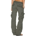 thumbnail image 7 of Dyegold Baggy Cargo Pants for Women Casual Low Waist Stretch Cargo Pants Girl Multiple Pockets Relaxed Fit Straight Wide Leg Y2k Pants, 7 of 7