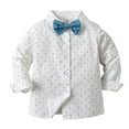 thumbnail image 6 of Ketyyh-chn99 Baby Boy Clothes Suits Toddler Boy Outfit Boy Suit Boy Dress Shirt with Bowtie/Suspender Pants Gentleman Wedding Outfits Size for 7-8 Years,Blue, 6 of 6