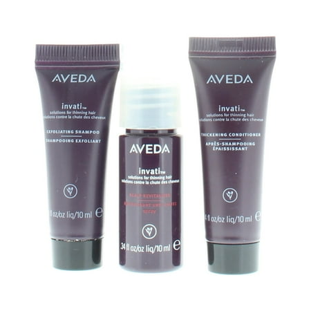Aveda Hair Care Soluzione Invati (Invati Exfolianting Shamp 10ml/Invati Thickening Cond 10ml/Invati Scalp Revitalizer 10ml) 3 Step