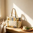 thumbnail image 5 of Quilted Tote Bag, Vintage Floral Shoulder Bag Large Capacity Handbag for Women Work Travel and Everyday Use, 5 of 6