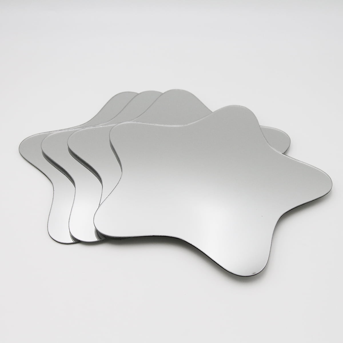Small Decorative Wall Self Adhesive Shaped Mirrors Set of 4