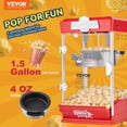 thumbnail image 3 of Popcorn Maker Machine, 480W 4oz Kettle Makes 1.5 Gallon per Batch, Red Tabletop Popcorn Popper with 3 Scoops, Movie Theater Style Popcorn Maker for Home Use, 3 of 11