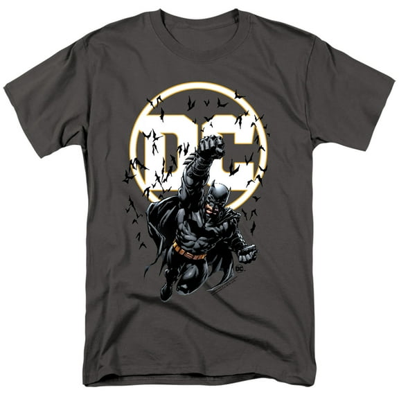 Batman Batman Dc S/S Adult 18/1 T-Shirt-Charcoal
