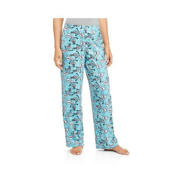 Disney Pantalon de Sommeil Olaf Bleu Micro Polaire pour Femmes