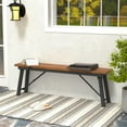 thumbnail image 3 of BLACK JAGUAR Outdoor Folding Bench Set of 2  55 Inches Long 2-3 Person Acacia Wood Backless Patio Dining Bench, 3 of 8