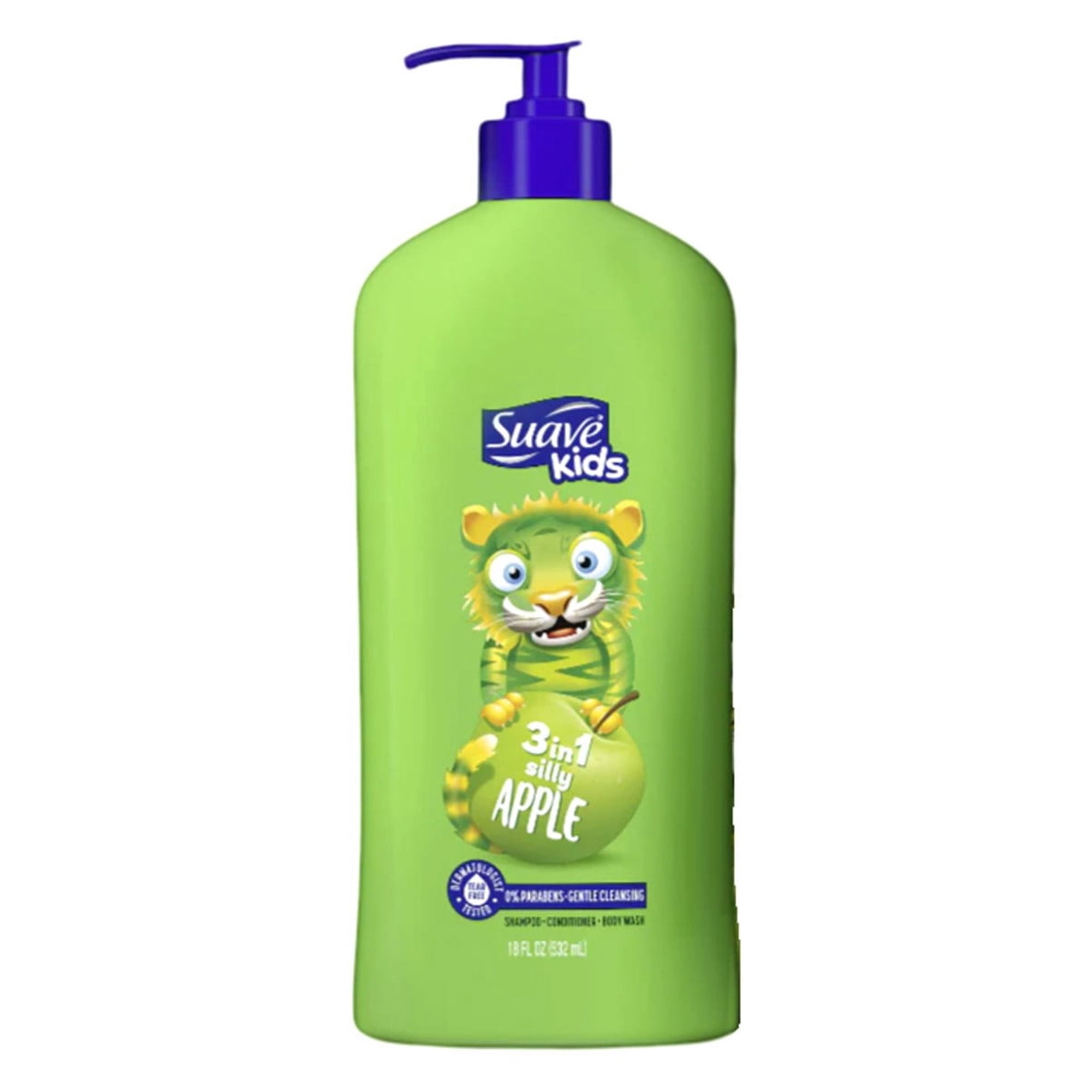 Suave Kids 3 In 1 Shampoo-Cond -Bodywash Silly Apple 18 Ounce (532ml) (Pack of 3)