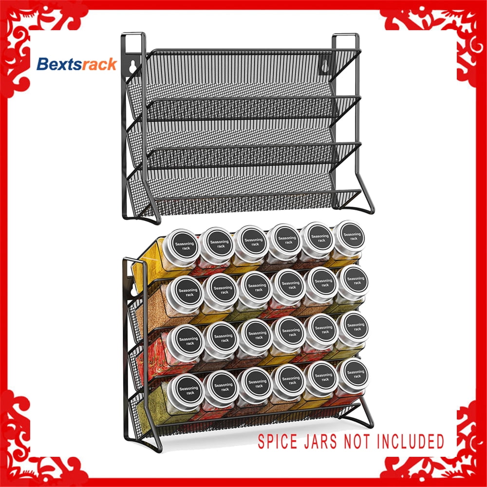 Bextsrack 4 Tiers Seasoning Shelf, Storage OrganizerSpice Rack Mount ...