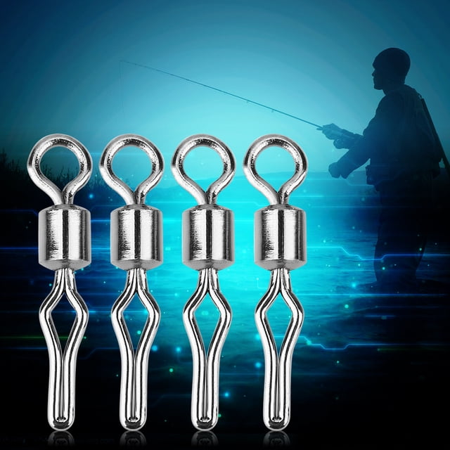 Noref 100 Pcs Connecteurs d'Hameçons Pivotants en Acier Inoxydable Durable, Matériel de Pêche Pivotant