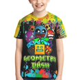 thumbnail image 5 of Geometry Dash Kids T-Shirt 3d Printed Graphic T-Shirts Boys And Girls Short Sleeve Shirts For Youth Kids X-Small, 5 of 7