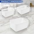 thumbnail image 3 of Toorise 3Pcs 4 in 1 Food Storage Container for Fridge Plastic Fruit Keeper Storage Container with Removable Drain Basket for Picnic Camping Fruit Vegetable, 3 of 11