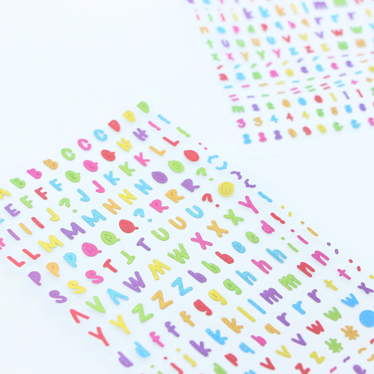 CRAFTY & CO. Alphabet Stickers Black, 518 pcs, 2 Sheets, ALPHA STKR 518PC COL