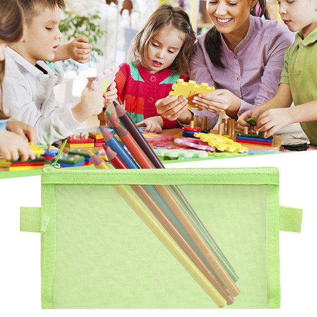 Mesh Pencil Bag Portable Pencil Stationery Bag Student Zipper Large Capacity File Bag To Start School Pouch Bag Pencil Roll Pouch Pencil Small Pouch 3 Ring Pencil Pouch Rose Metallic Pencil Slim Zip