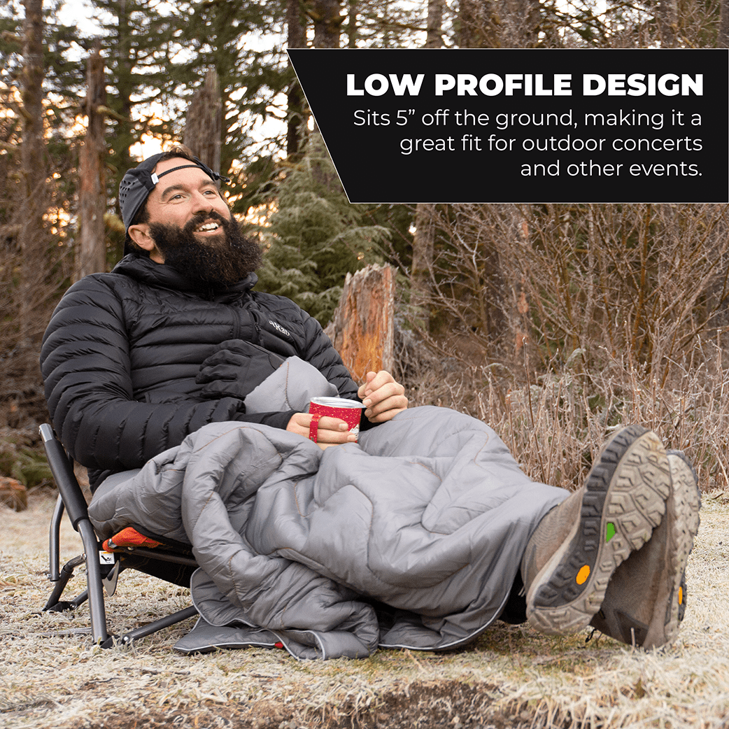 Cascade Mountain Tech Low Profile Camp Chair - Orange, with Carry Bag