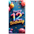 thumbnail image 6 of LUUFILx Colorful 12th Birthday Backdrop Banner with Star Elements Happy Birthday Party Supplies Decors Photography Props for Celebration Event Photo Booth Decorations, 6 of 7