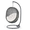 thumbnail image 1 of Swing Lounge Chair, Sunbrella, Grey Gray White, Modern Contemporary Urban Design, Outdoor Patio Balcony Cafe Bistro Garden Furniture Hotel Hospitality, 1 of 8