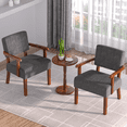thumbnail image 3 of FAGAGA Accent Chair Set of 2 with Table, Mid Century Modern Upholstered Chairs for Living Room,Gray, 3 of 8