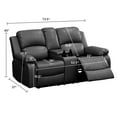 thumbnail image 5 of Aukfa Double Manual Recliner Chair, Overstuffed Loveseat with Cupholder for Living Room, Black, 5 of 16