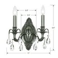 thumbnail image 6 of 5562-PW-CL-S-Crystorama Lighting-Dawson - Two Light Wall Sconce in Timeless Style - 11.5 Inches Wide by 9.75 Inches High-Pewter Finish-Swarovski, 6 of 7
