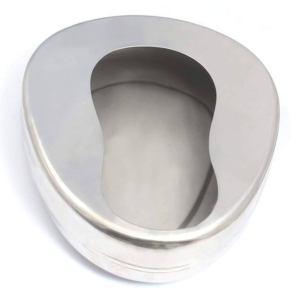 BalyFovin Stainless Steel Bidet Bed Pans for Adult Elderly Horizontal Anatomically for Men Women