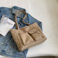 thumbnail image 3 of Bolsas de lona para mujer Bolsa de hombro de color sólido Gran capacidad para el trabajo (Caqui) Ndcxsfigh Para Estrenar, 3 of 9