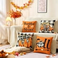 thumbnail image 4 of Coolmade Fall Throw Pillow Covers 18x18 Set of 4, Buffalo Plaid Pumpkin Thankful Blessed Farmhouse Decor, Indoor Outdoor Use for Couch Sofa Porch Thanksgiving Home Decorations, 4 of 7