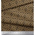 thumbnail image 2 of Soimoi Brown Modal Satin Fabric Circle Art Geometric Print Fabric by Yard 42 Inch Wide, 2 of 3