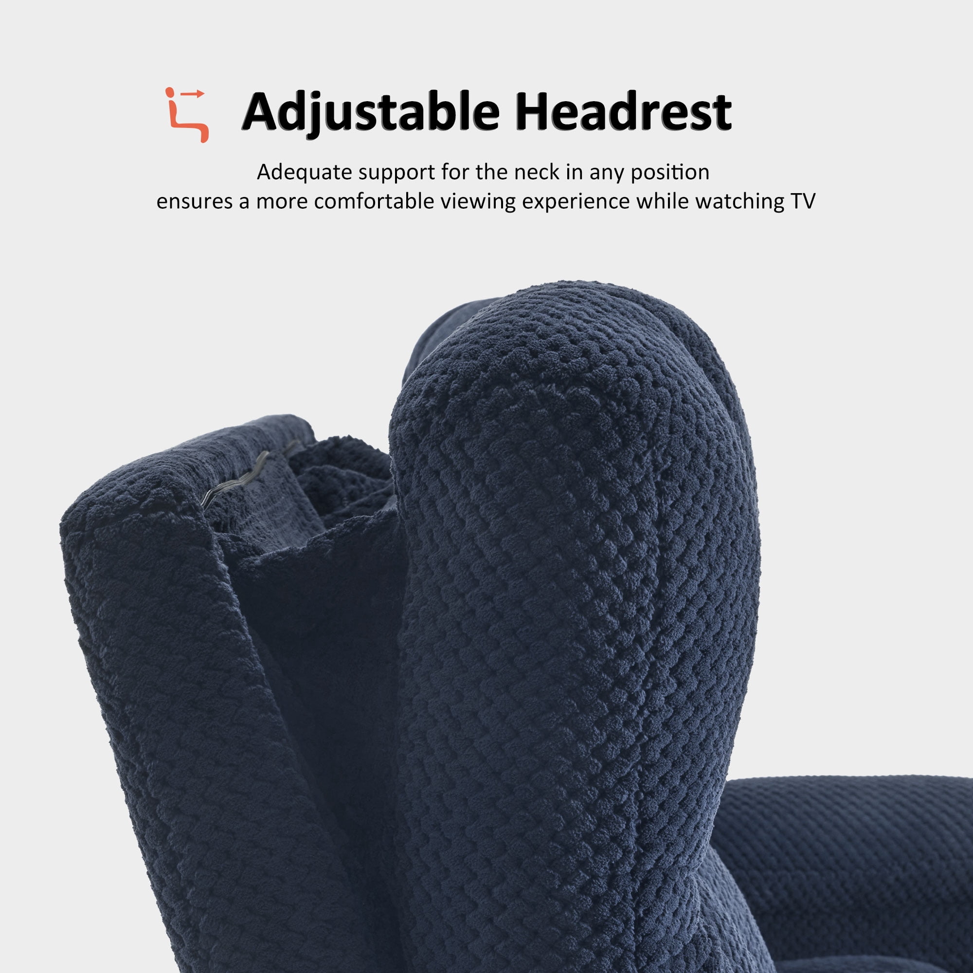 MCombo Power Recliner Loveseat Sofa with Adjustable Headrest, Heat and Vibration, 64.6" Fabric Electric Reclining Loveseat with USB Charge Ports for Living Room 6855
