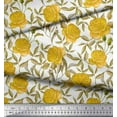 thumbnail image 2 of Soimoi Tissu en Viscose Chiffon Imprimé Feuilles & Roses au Mètre 42 Pouces de Large, 2 of 3