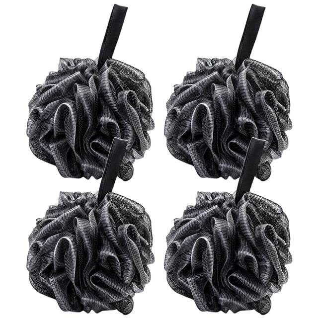 4 bolas de baño de flores negras Bolas de baño de frotamiento gradual y estable Suministros de baño bolas de baño