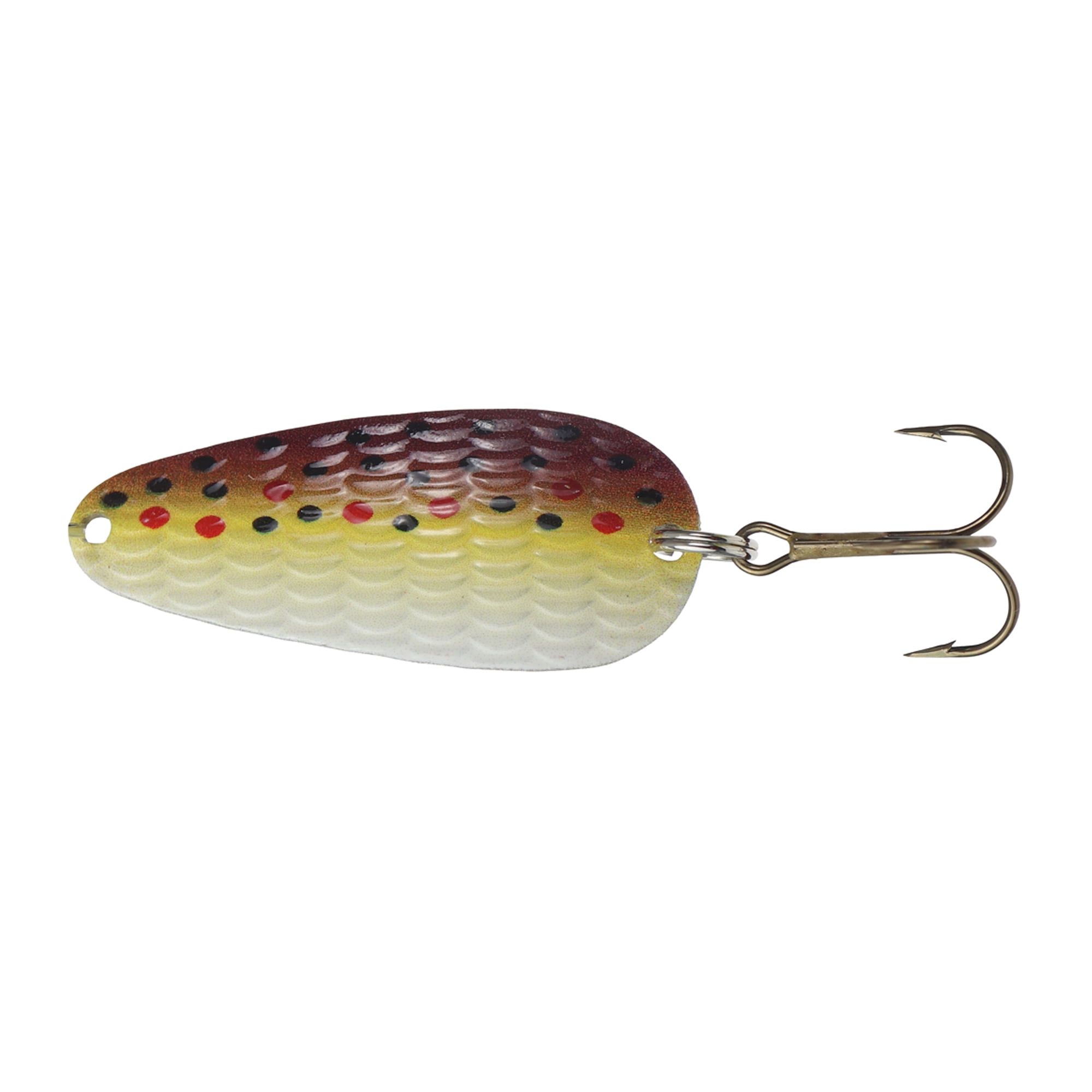 brown coronation spoon fishing lure P-Line Pro Steel Gold/Fluorescent Red / 2/3 oz especially trout Spoon Lure Gold Silver Color