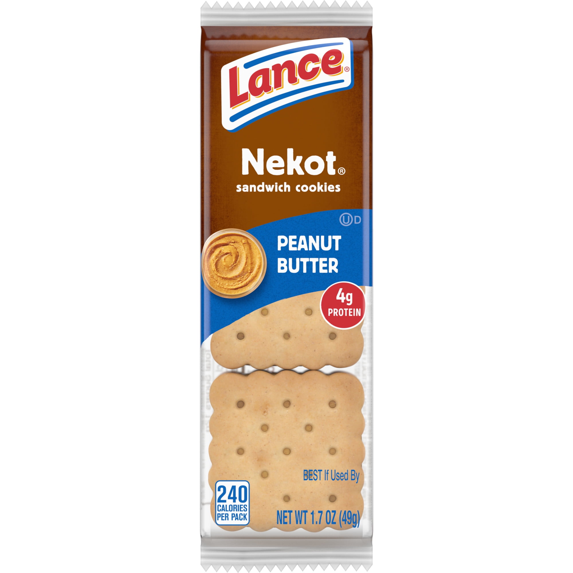 Lance Sandwich Cookies, Nekot Peanut Butter, Individual Pack Walmart