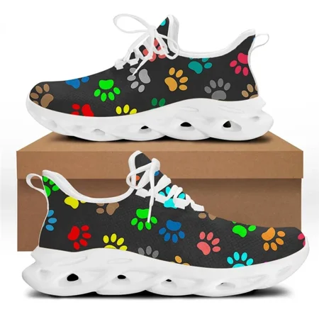 

HOMDOW Casual Vet Shoes for Women Veterinary Animal Paw Brand Design Female Lightweight Flat Sneakers Lace Up Footwear 2022