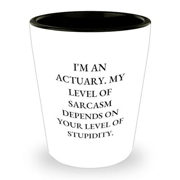 Actuary Sarcastic Shot Glass | Ceramic Funny Gifts For Actuaries | Father's Day Unique Gifts For Men | Dishwasher & Microwave Safe Shot Glass