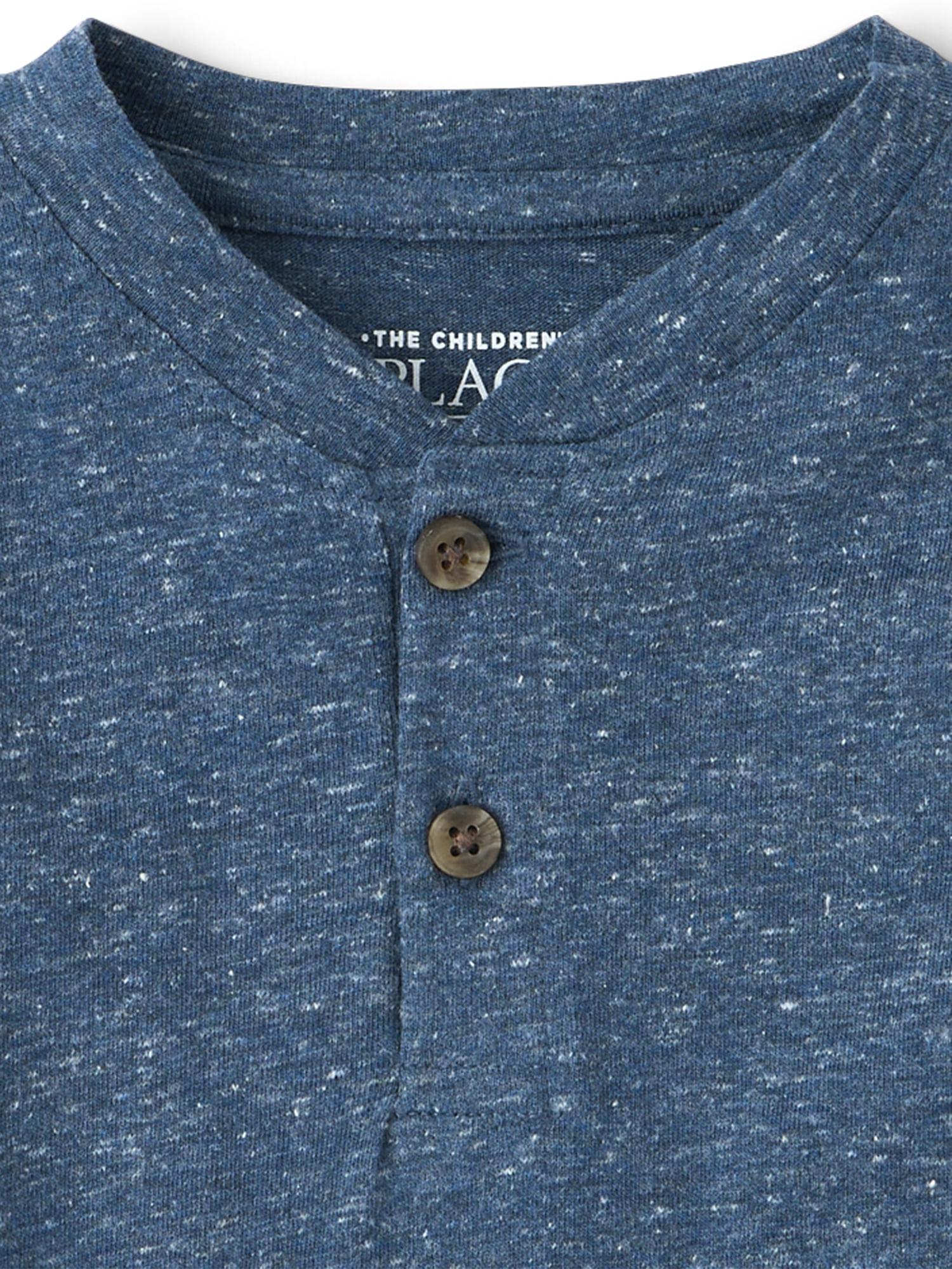 The Children's Place Baby And Toddler Boys Long Sleeve Marled Henley Top, Sizes 6M-5T