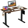 thumbnail image 1 of Gymax 48'' x 24'' Electric Standing Desk w/ 3 Memory Height Settings 2 Hanging Hooks Rustic Brown, 1 of 10