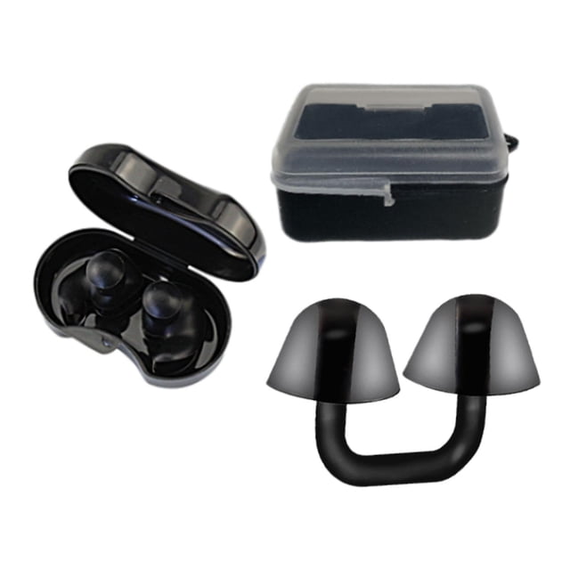 Tapón para los oídos kusrkot Protector para la nariz y los oídos con caja de almacenamiento Negro