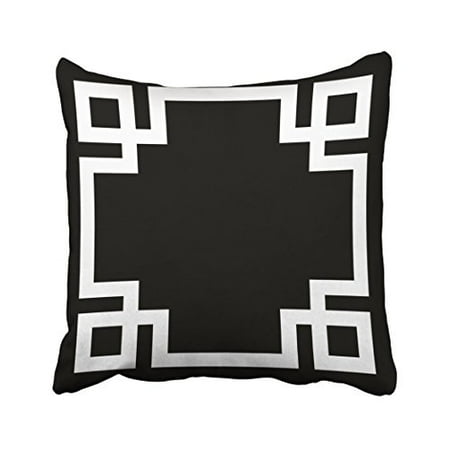 Custom Made Pillow Covers WinHome Decorative Black And White Greek Key Print Custom Zippered Pillow Cushion Case Throw Pillow Covers Size 20x20 inches Two Side ()