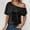 #019-Black, variant on Ounisa Sparkly Tops for Women Bell Sleeve Off Shoulder Top Sequin Concert Outfits