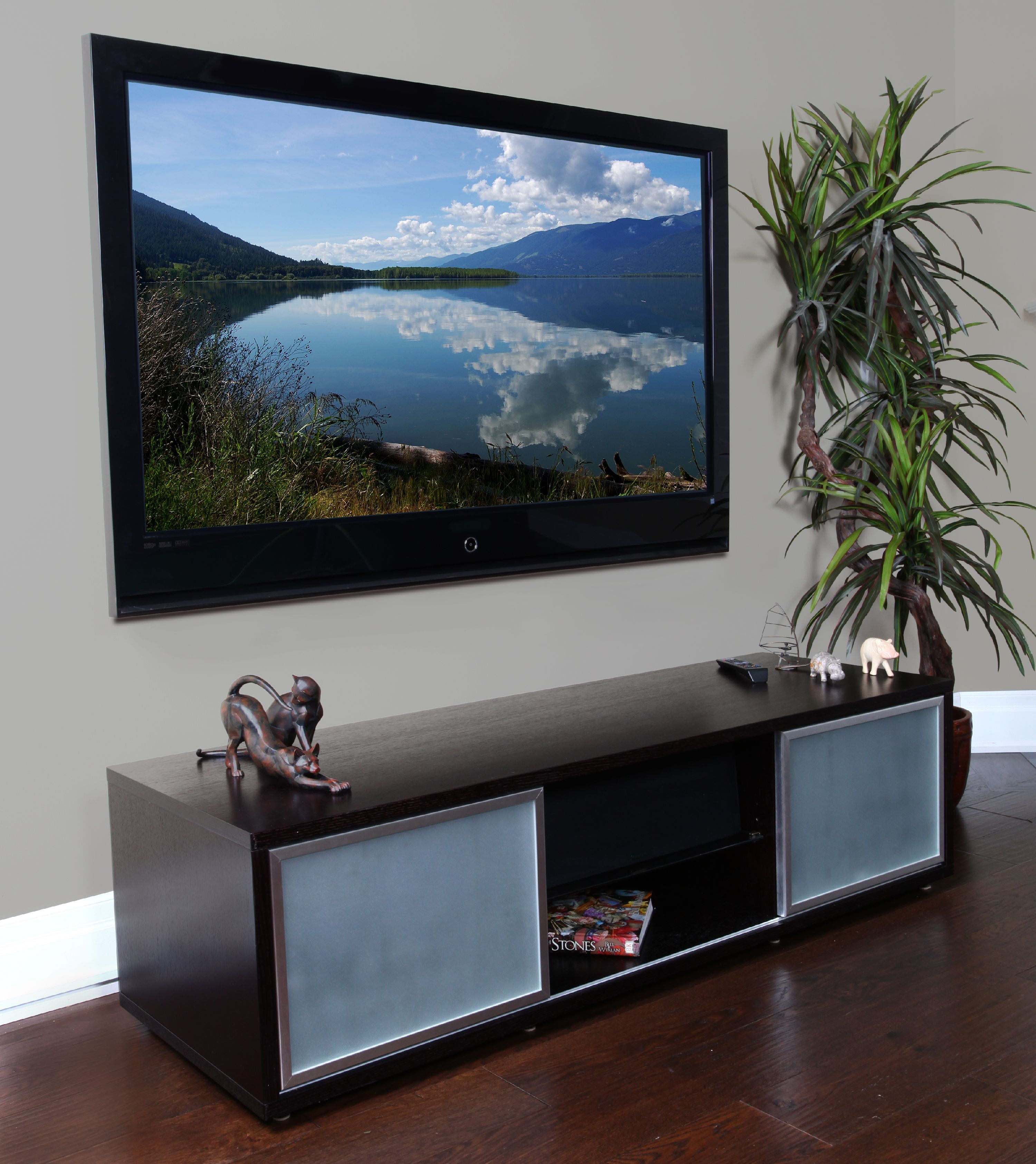 Audio and Video Credenza with Storage holds up to 70 Inch TV