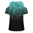 thumbnail image 4 of Mode Décontractée pour Femmes Imprimé Manches Courtes Col Rond Blouses Chemises, 4 of 4