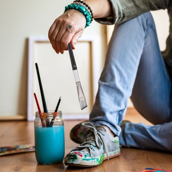 CATIEBYE Back to School Small Artist Paint Brushes Set, Multi-Color, 6 Pieces for Kids and Students