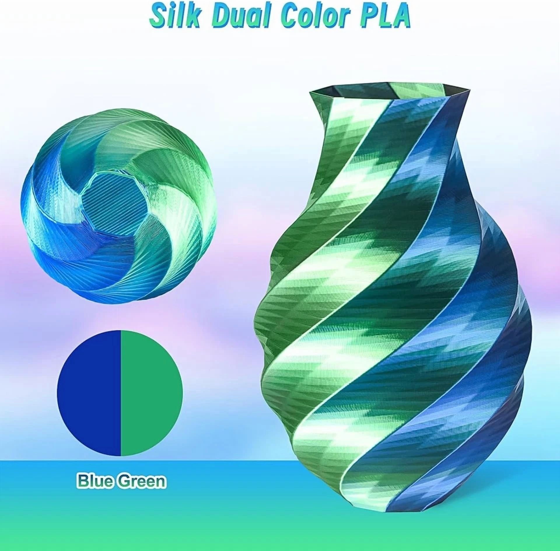 CRESTIN- Eco-Friendly Dual Color Pla Filament 1.75Mm - Vibrant Silk Finish For Creators