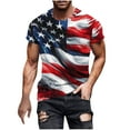 thumbnail image 2 of UVEASISHA Patriotic Tshirts for Men Short Sleeve American Flag 3D Print T-Shirts Big and Tall Independence Day Tee Tops Red XL, 2 of 5
