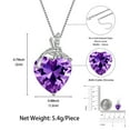 thumbnail image 4 of Juwaliy Collar de Libélula Corazón Piedra de Nacimiento de Febrero Collar Amatista Púrpura Joyería Dije de Plata Esterlina Regalos de Cumpleaños de Mujer Navidad Día de la Madre, 4 of 10
