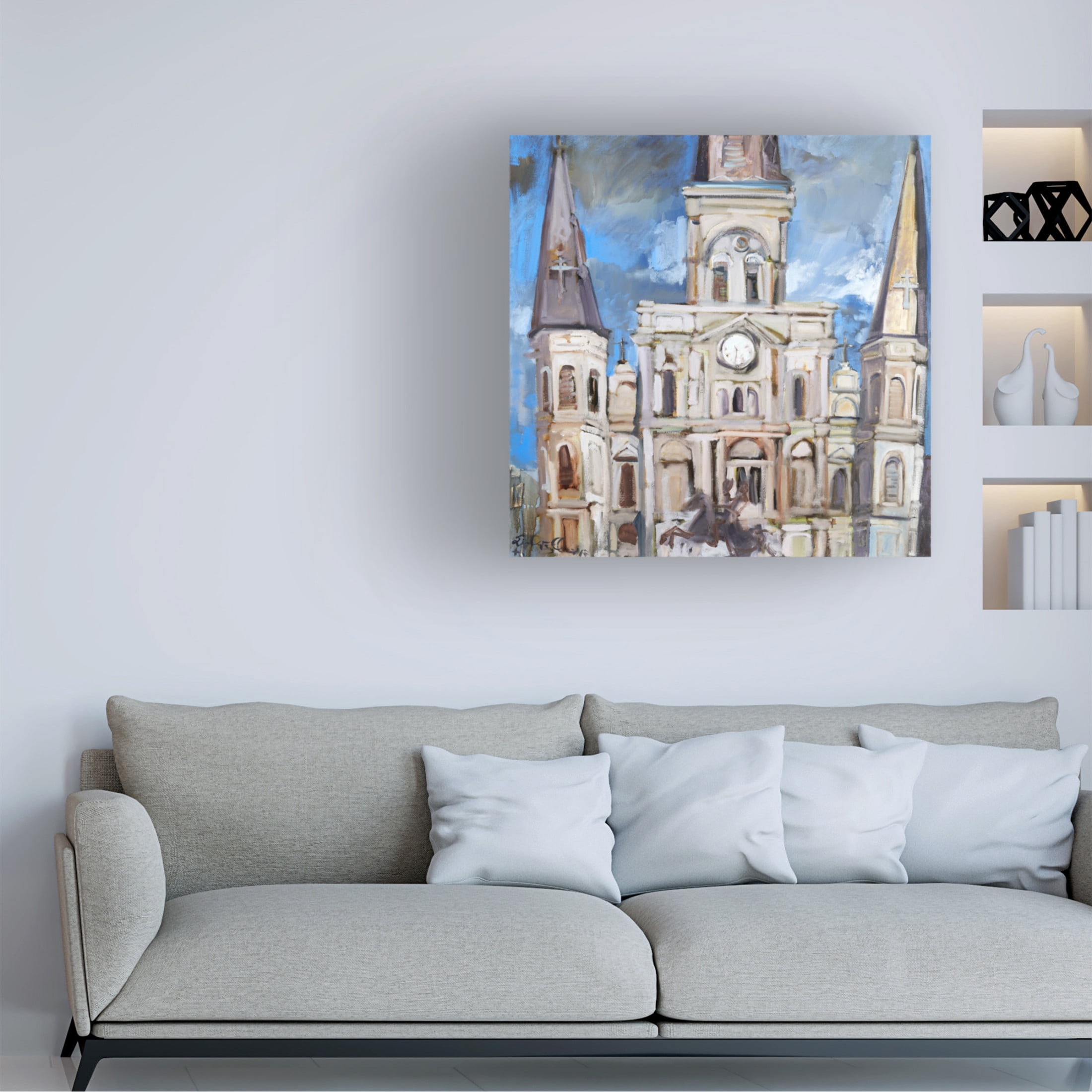 Canvas Wall Art - Erin McGee Ferrell 'Saint Louis Cathedral II' Wall Art for Living Room, Bedroom, or Office Décor by Trademark Fine Art - 18 x 18 Inches